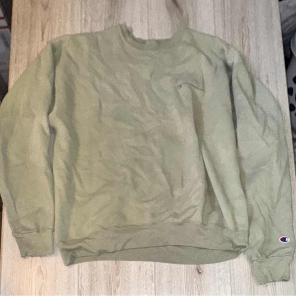 Champion green Crewneck Sweater crew sweatshirt